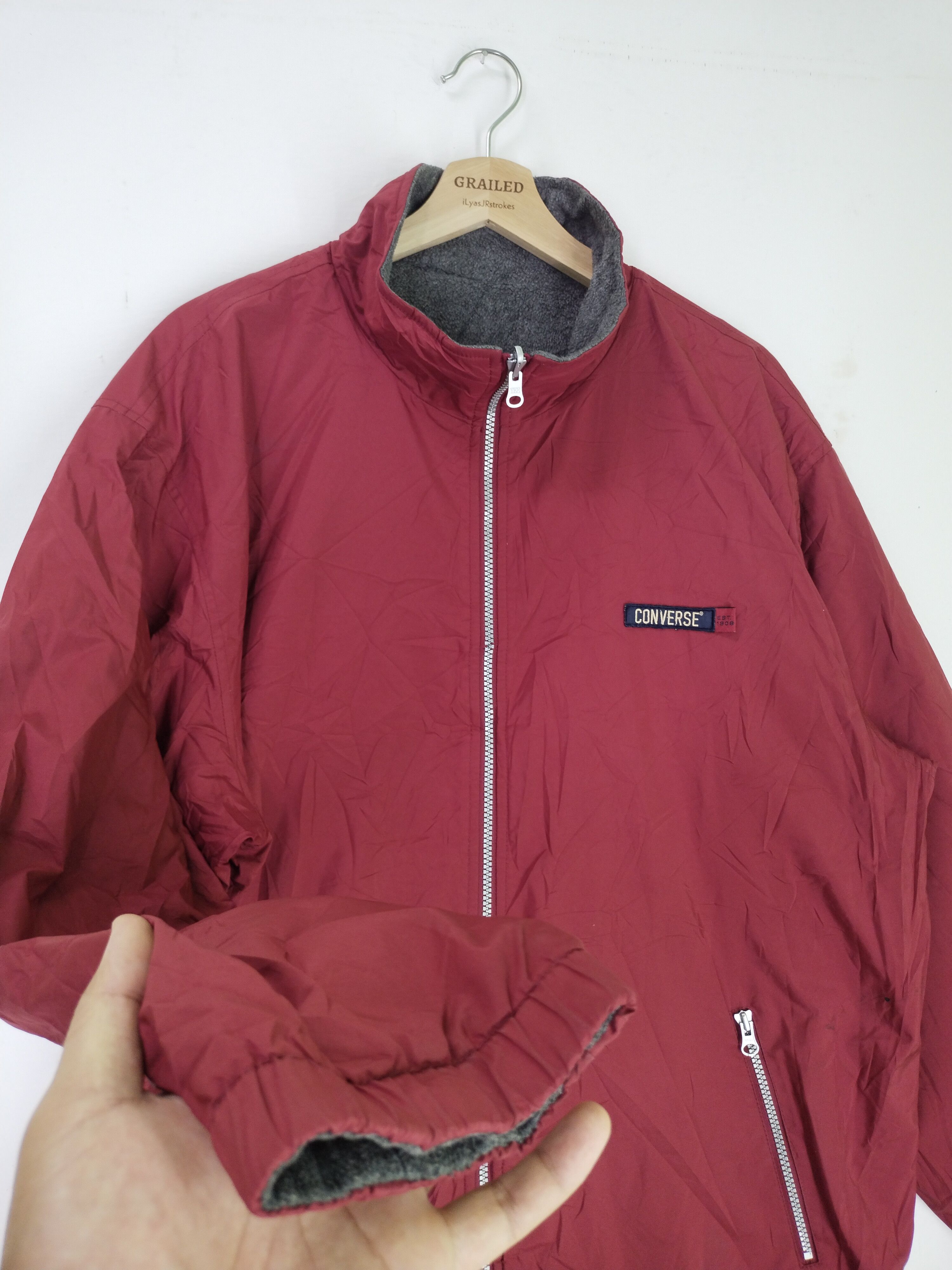 Converse × Vintage VTG Converse Reversible Fleece Jacket Size US L / EU 52-54 / 3 - 5 Thumbnail