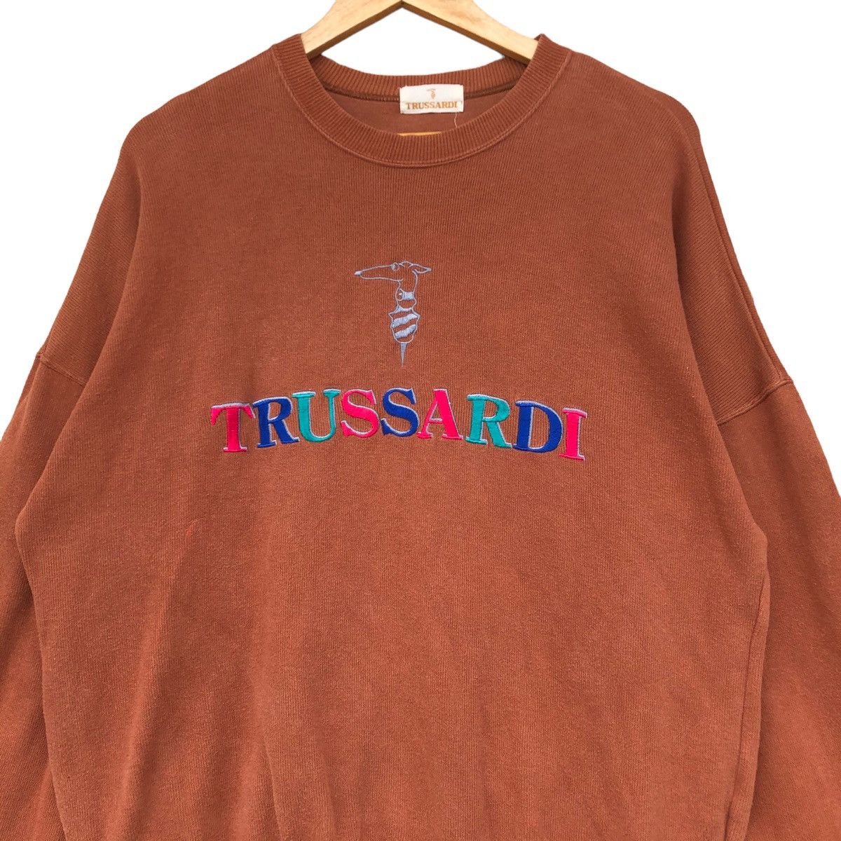 Trussardi Vintage Trussardi big logo crewneck Size US M / EU 48-50 / 2 - 2 Thumbnail