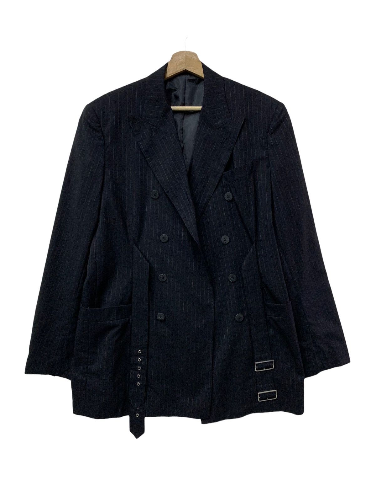 image of Gaultier Homme Objet x Jean Paul Gaultier Double Buckle Blazer in Black, Men's (Size Medium)