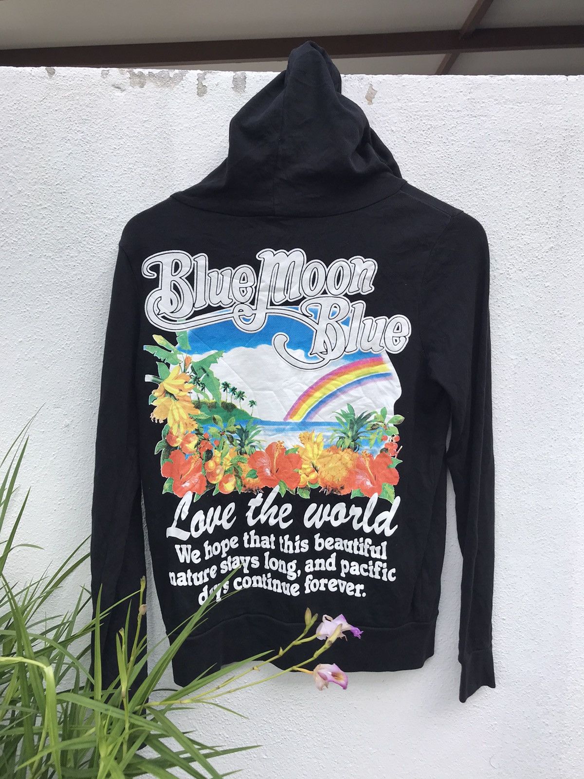 Japanese Brand × Vintage 🏖 BMB BLUE MOON BLUE HOODIES Size S / US 4 / IT 40 - 1 Thumbnail