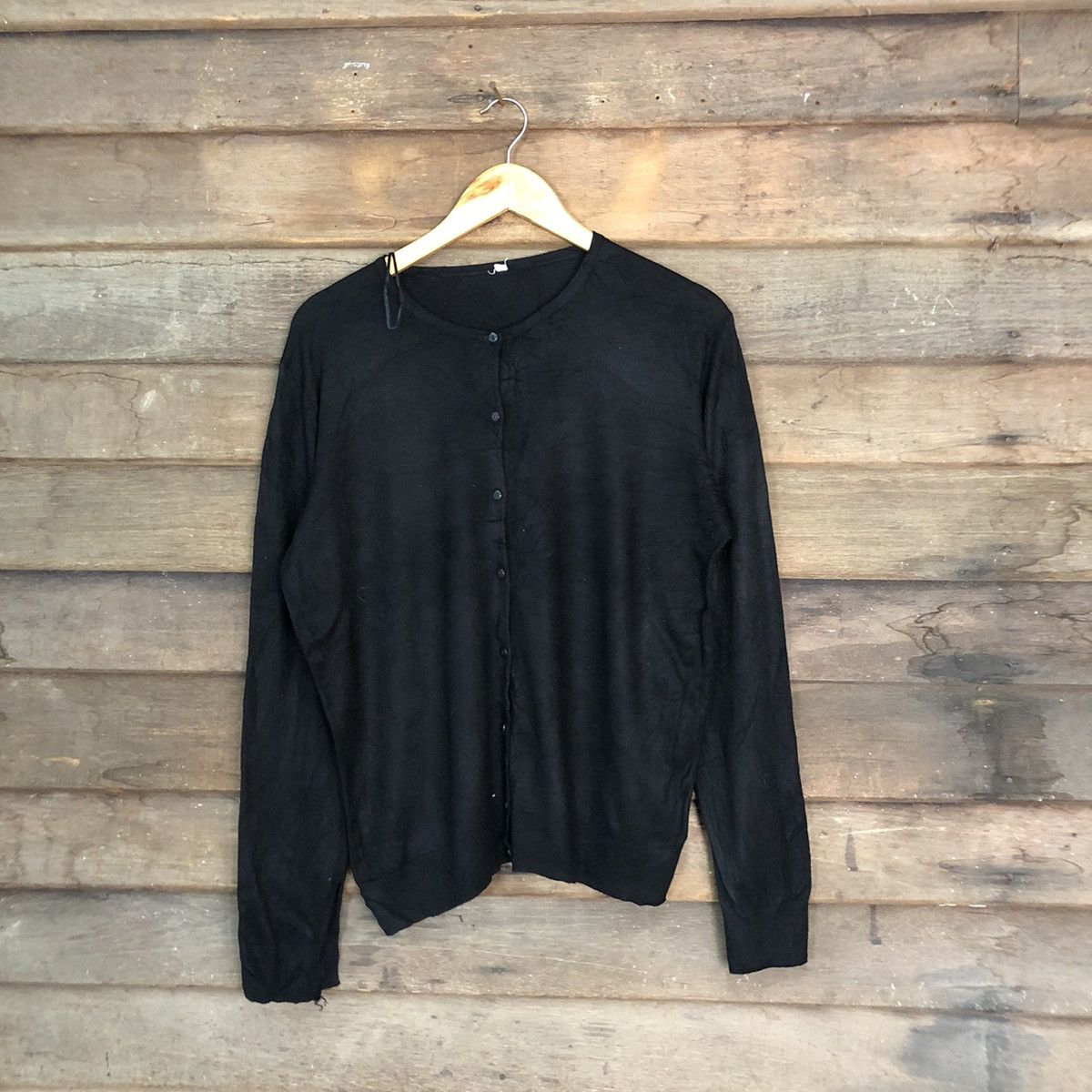 Homespun Knitwear Closshi Black Patterend Cardigans Knitwear #7303 Size L / US 10 / IT 46 - 1 Thumbnail