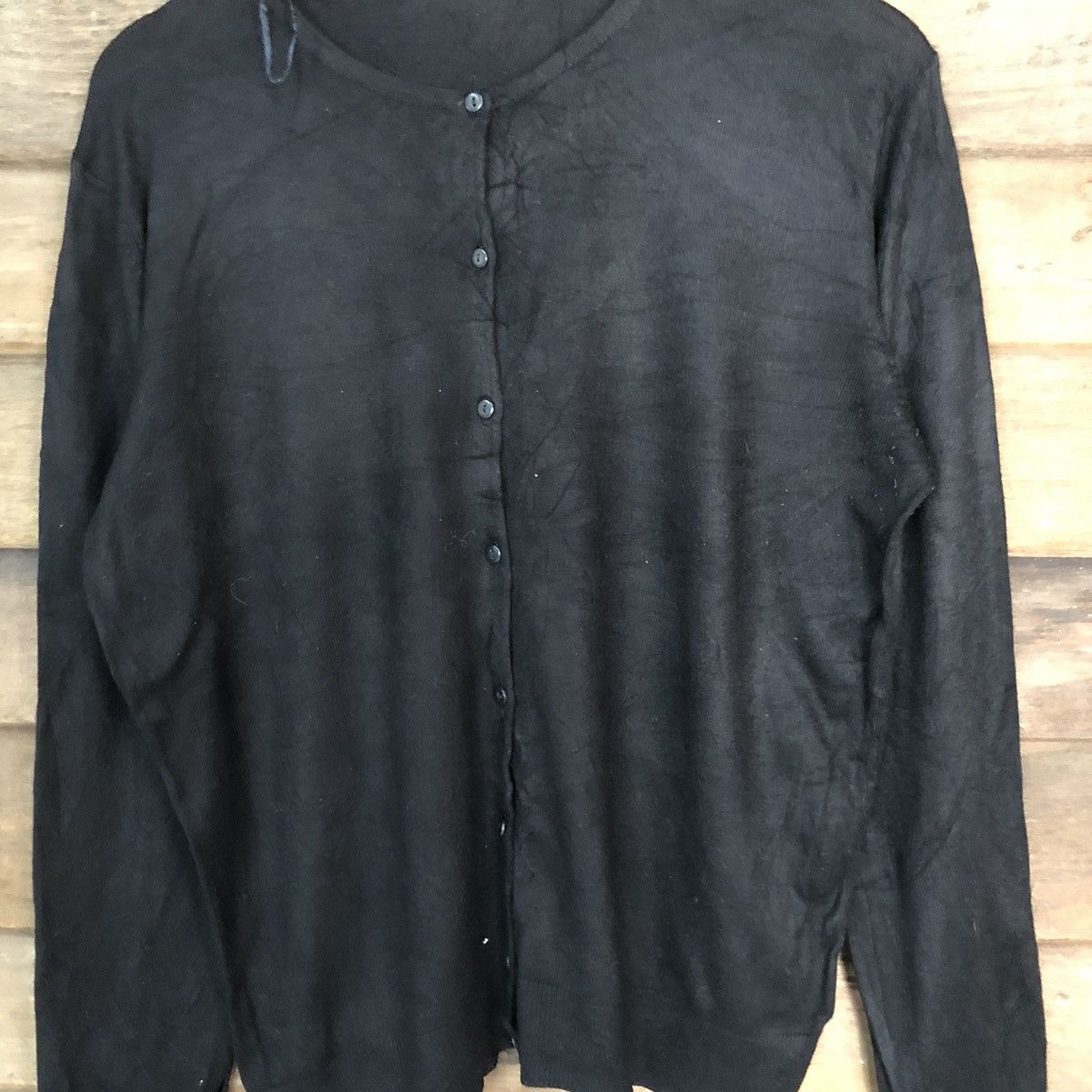Homespun Knitwear Closshi Black Patterend Cardigans Knitwear #7303 Size L / US 10 / IT 46 - 5 Thumbnail