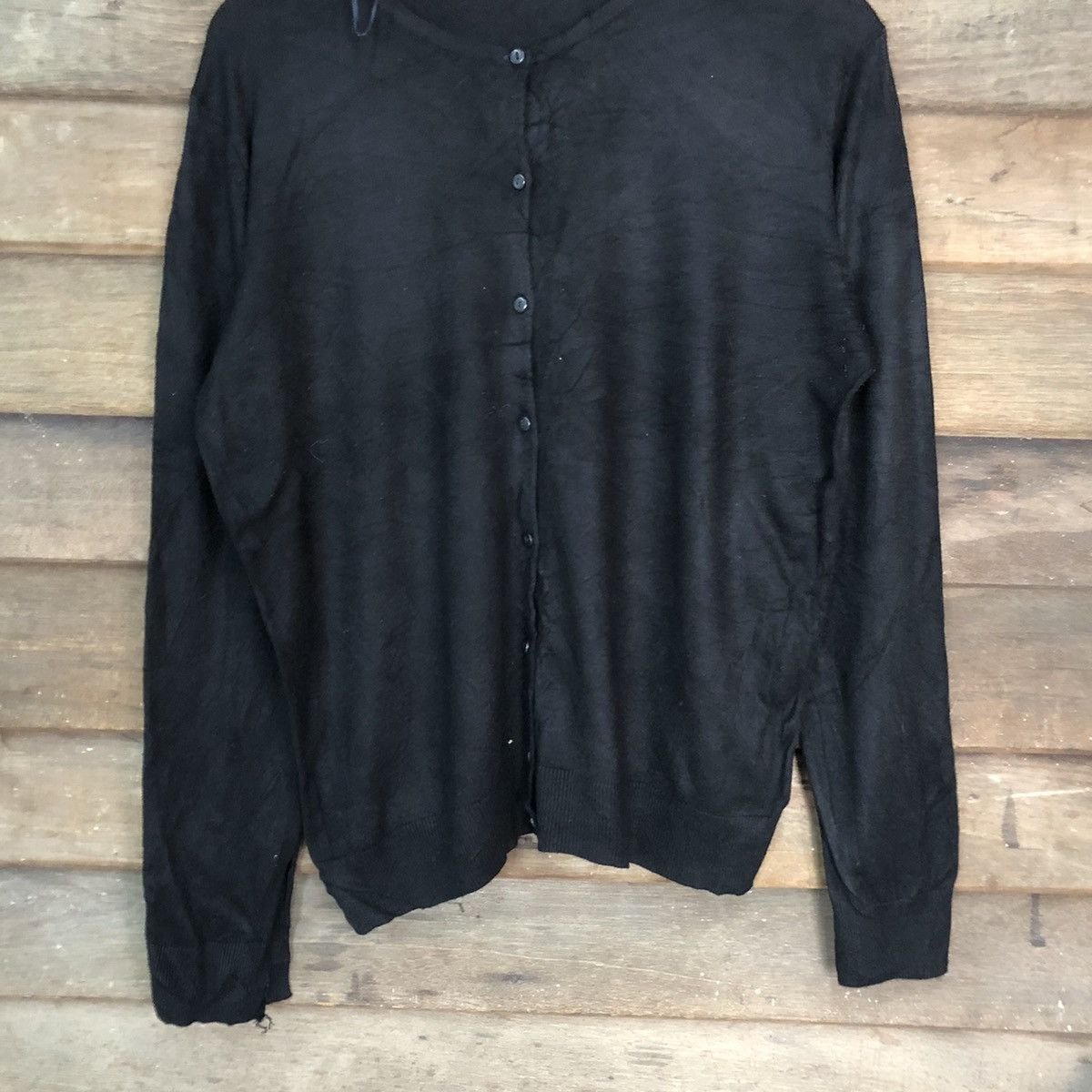 Homespun Knitwear Closshi Black Patterend Cardigans Knitwear #7303 Size L / US 10 / IT 46 - 3 Thumbnail