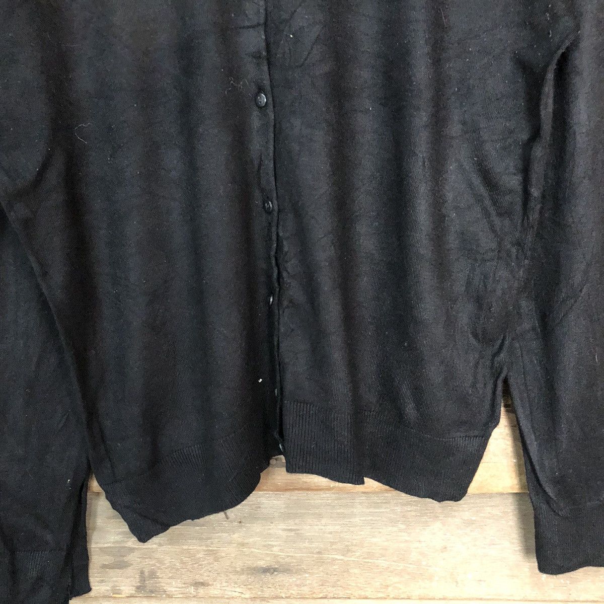 Homespun Knitwear Closshi Black Patterend Cardigans Knitwear #7303 Size L / US 10 / IT 46 - 6 Thumbnail