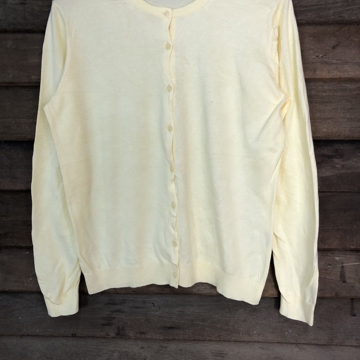 Homespun Knitwear Uniqlo Yellow Patterned Cardigans Knitwear #7301 Size L / US 10 / IT 46 - 3 Thumbnail