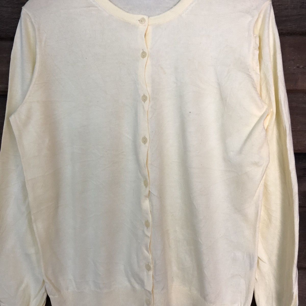 Homespun Knitwear Uniqlo Yellow Patterned Cardigans Knitwear #7301 Size L / US 10 / IT 46 - 5 Thumbnail