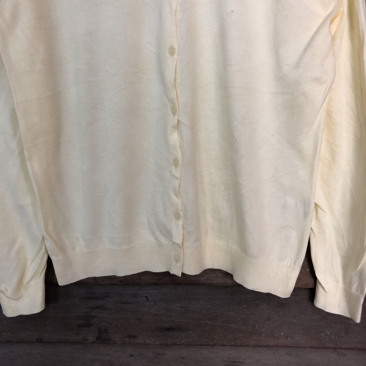 Homespun Knitwear Uniqlo Yellow Patterned Cardigans Knitwear #7301 Size L / US 10 / IT 46 - 6 Thumbnail