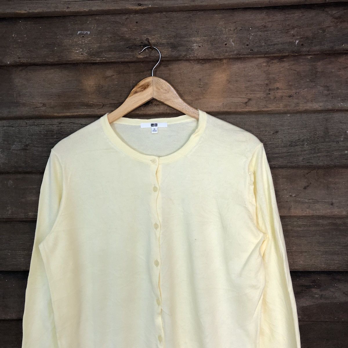 Homespun Knitwear Uniqlo Yellow Patterned Cardigans Knitwear #7301 Size L / US 10 / IT 46 - 2 Thumbnail