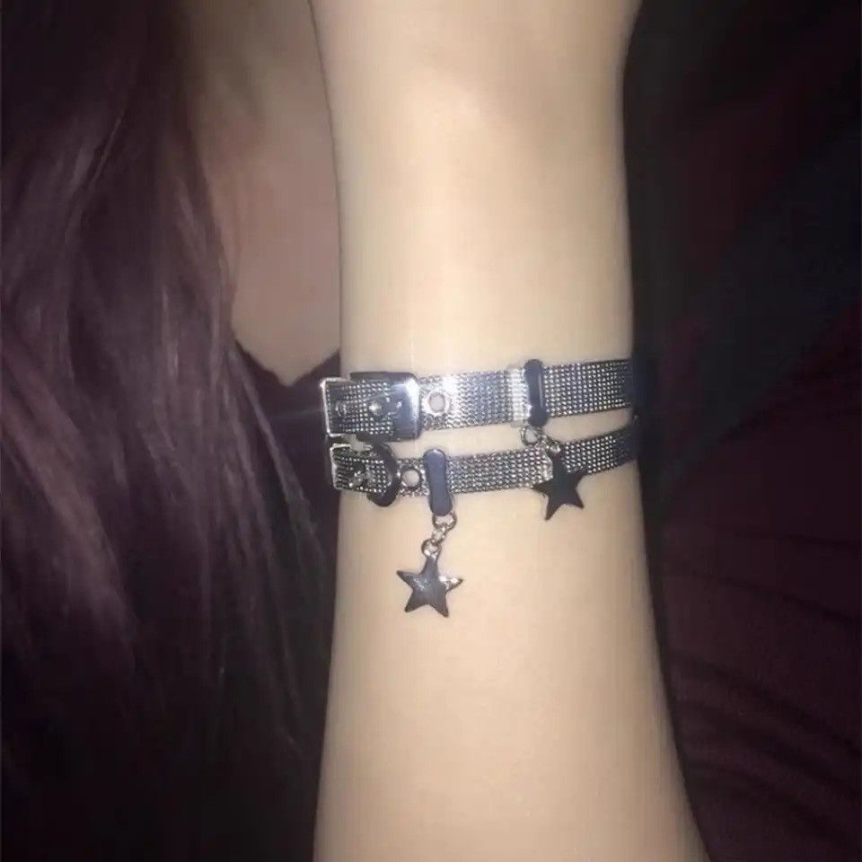 Jewelry Y2K Harajuku Star Charms Titanium Steel Belt Bracelet Size ONE SIZE - 2 Thumbnail