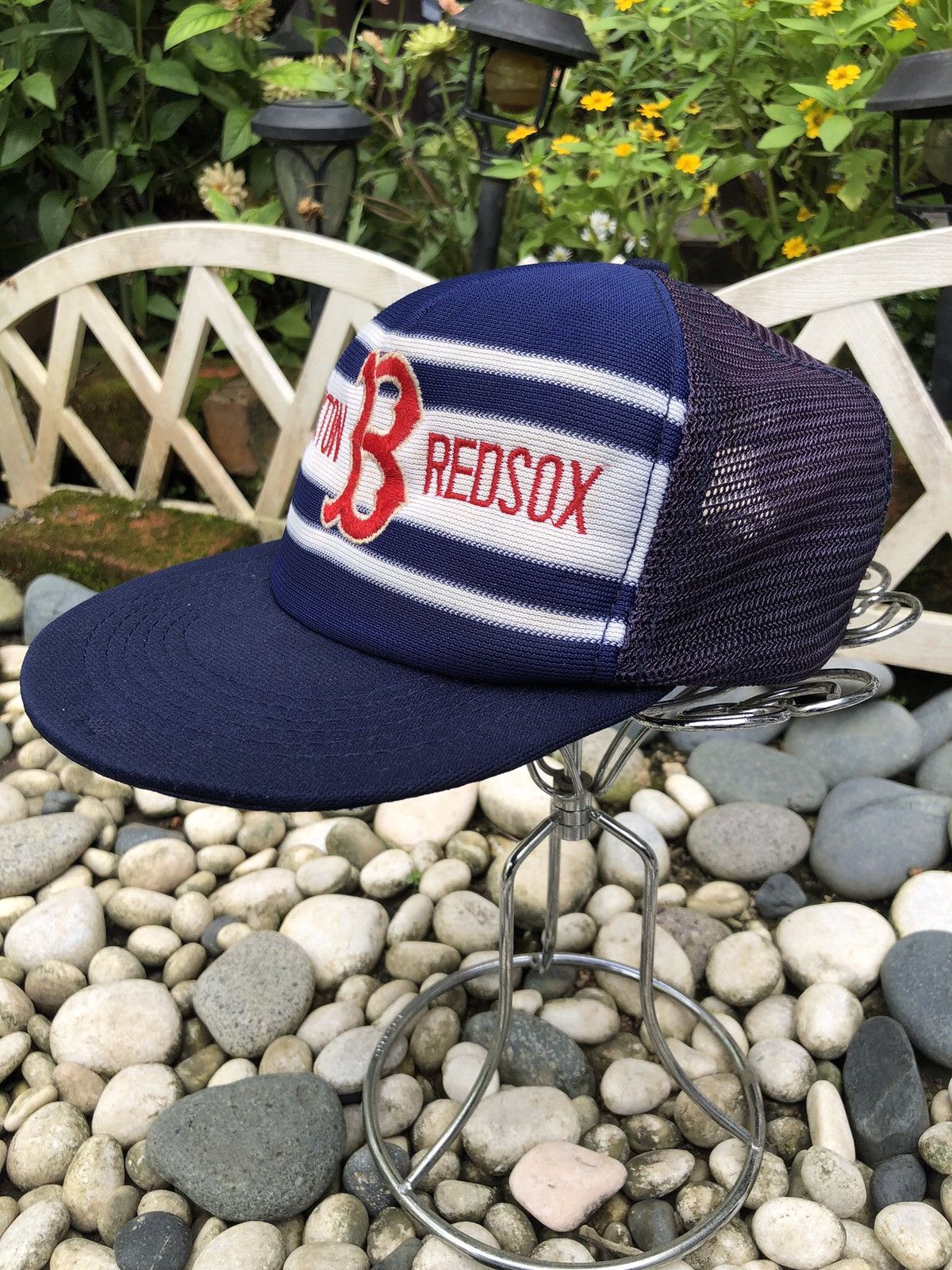 MLB VINTAGE 90’s EMBROIDERY BOSTON REDSOX TRUCKER CAP HAT Size ONE SIZE - 4 Thumbnail