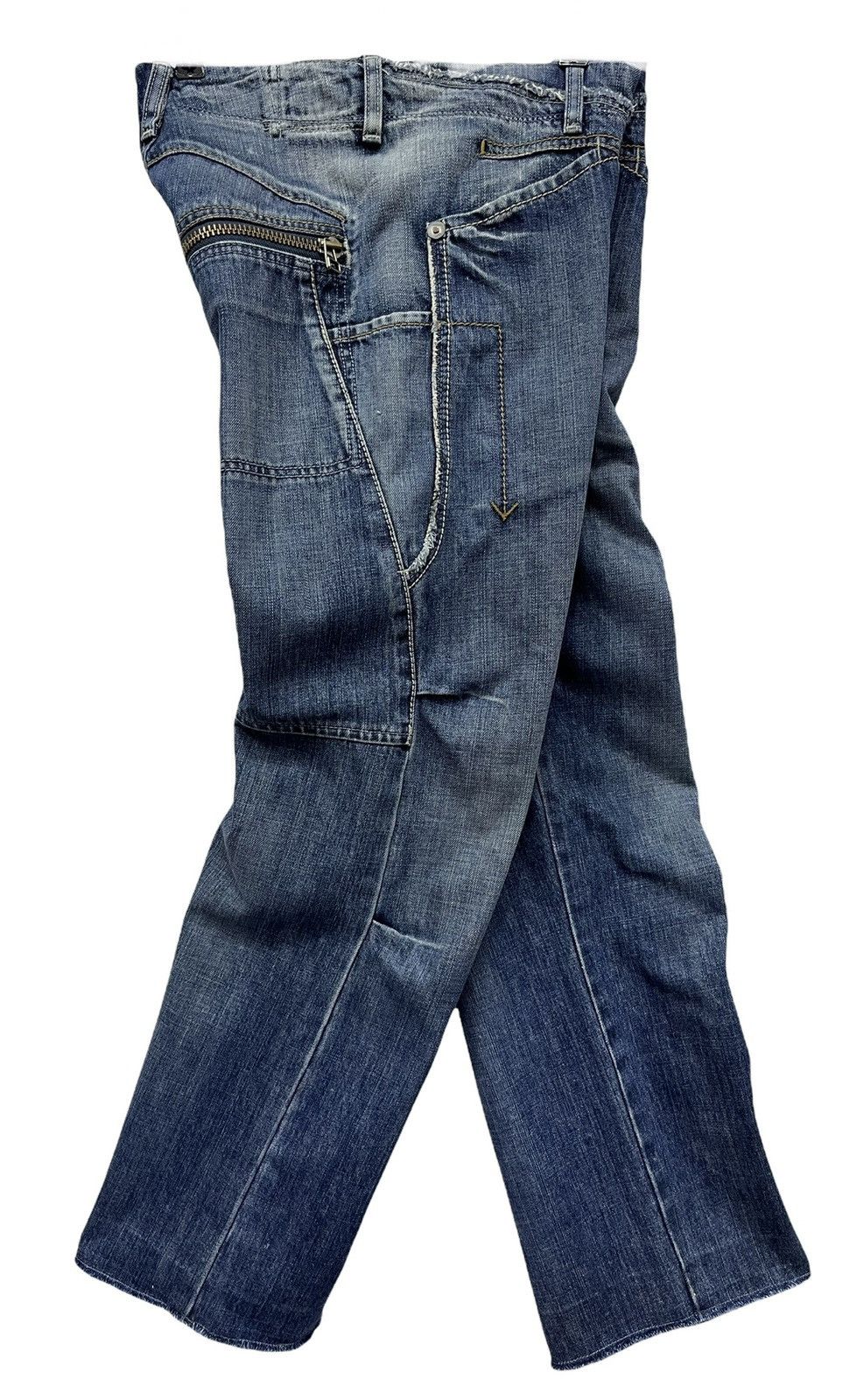 Marithe + Francois Girbaud LAST OFFER! MARITHE F.GIRBAUD Rare Design Denim Pants Size US 31 - 1 Thumbnail