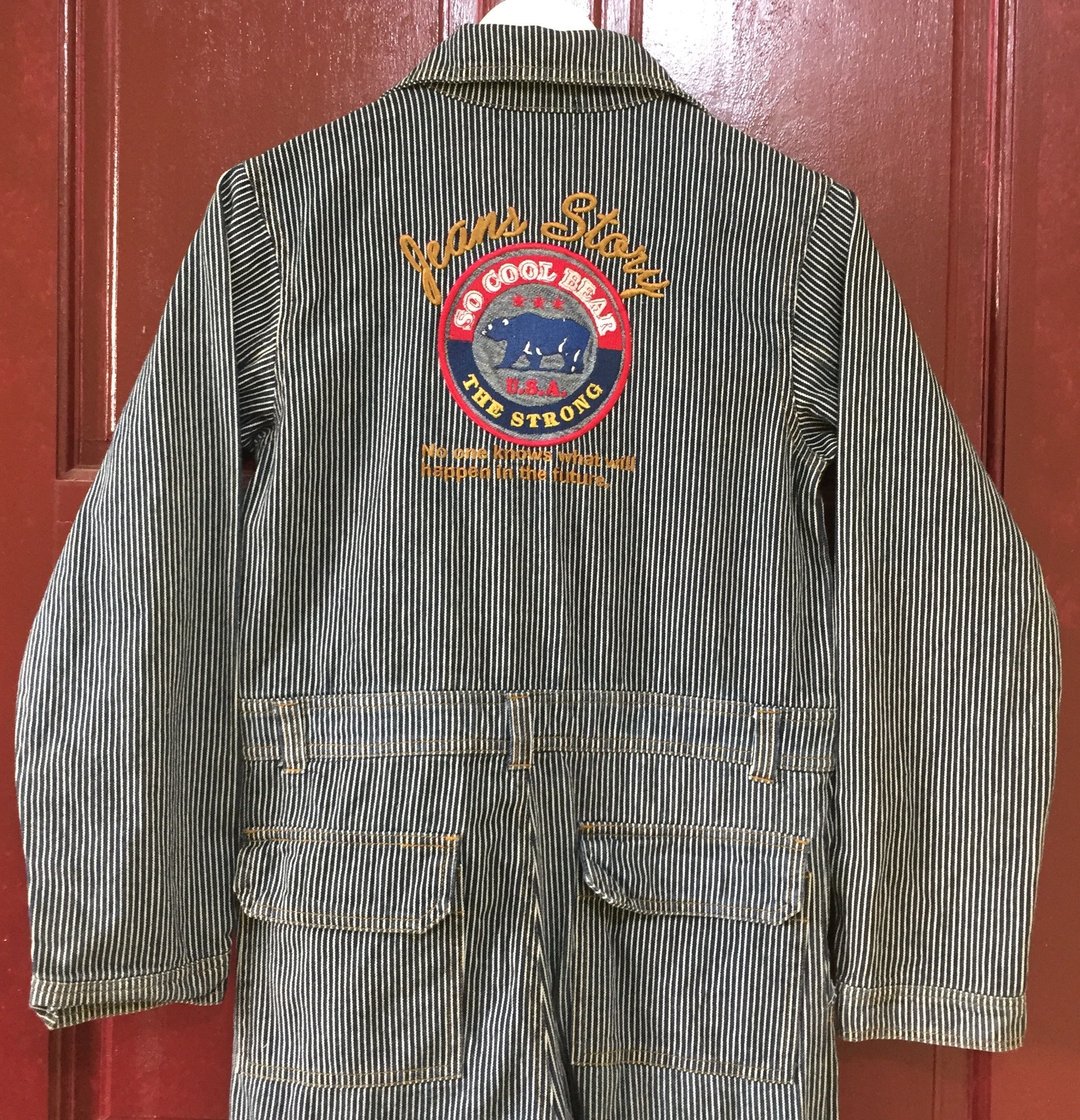 Japanese Brand Z244 VTG JAPAN HICKORY STRIPE WORKWEAR COVERALL Size US 29 - 2 Thumbnail