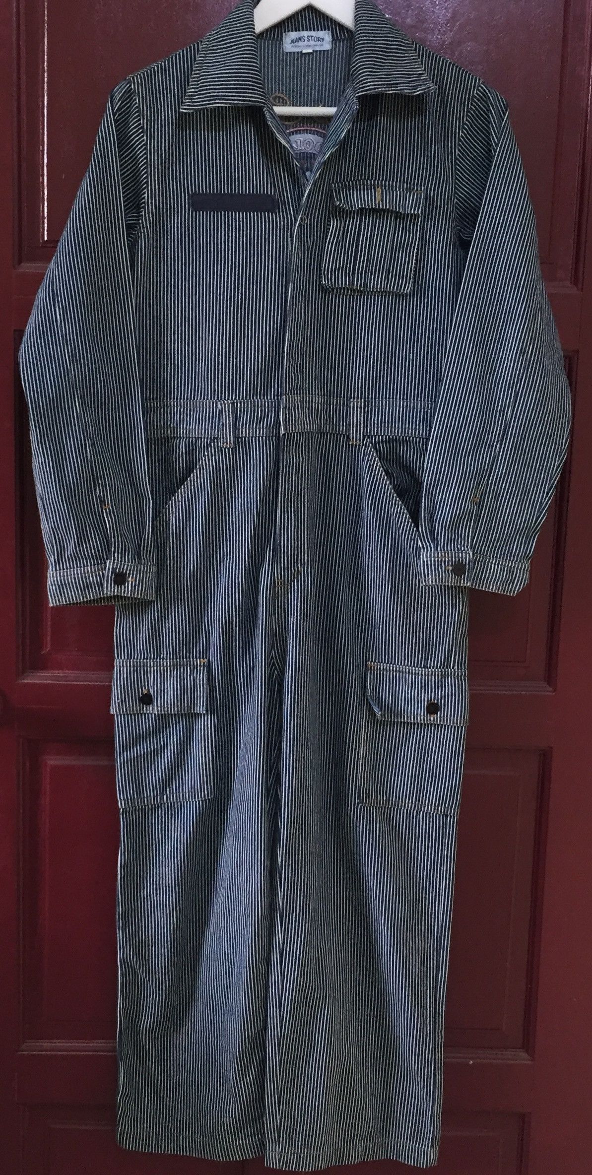 Japanese Brand Z244 VTG JAPAN HICKORY STRIPE WORKWEAR COVERALL Size US 29 - 3 Thumbnail