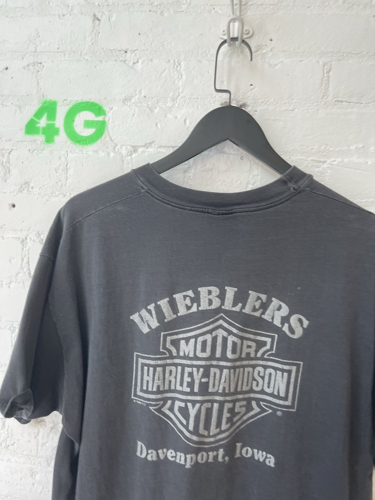Harley Davidson × Vintage Vintage THRASHED Sun Fade Classic Harley Davidson Shirt XL Size US XL / EU 56 / 4 - 2 Thumbnail