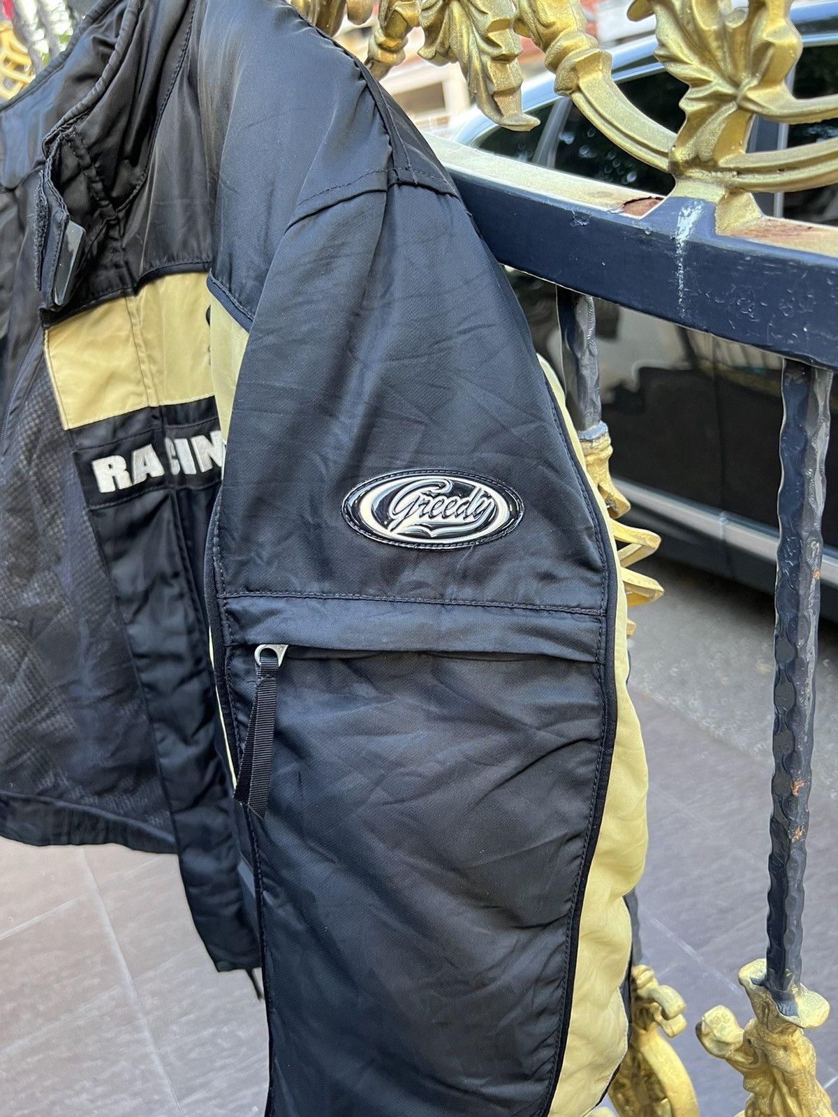 Greedy Genius × Sports Specialties × Vintage Vintage Greedy Motorcycle Jacket With Elbow Padding Size US XL / EU 56 / 4 - 10 Thumbnail