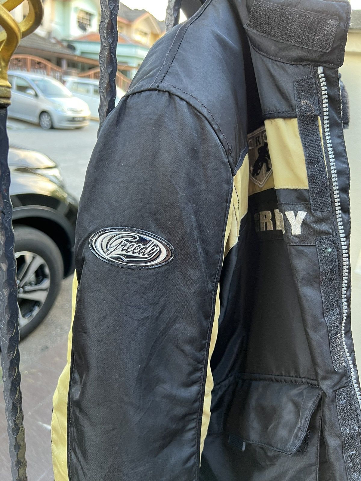 Greedy Genius × Sports Specialties × Vintage Vintage Greedy Motorcycle Jacket With Elbow Padding Size US XL / EU 56 / 4 - 11 Thumbnail