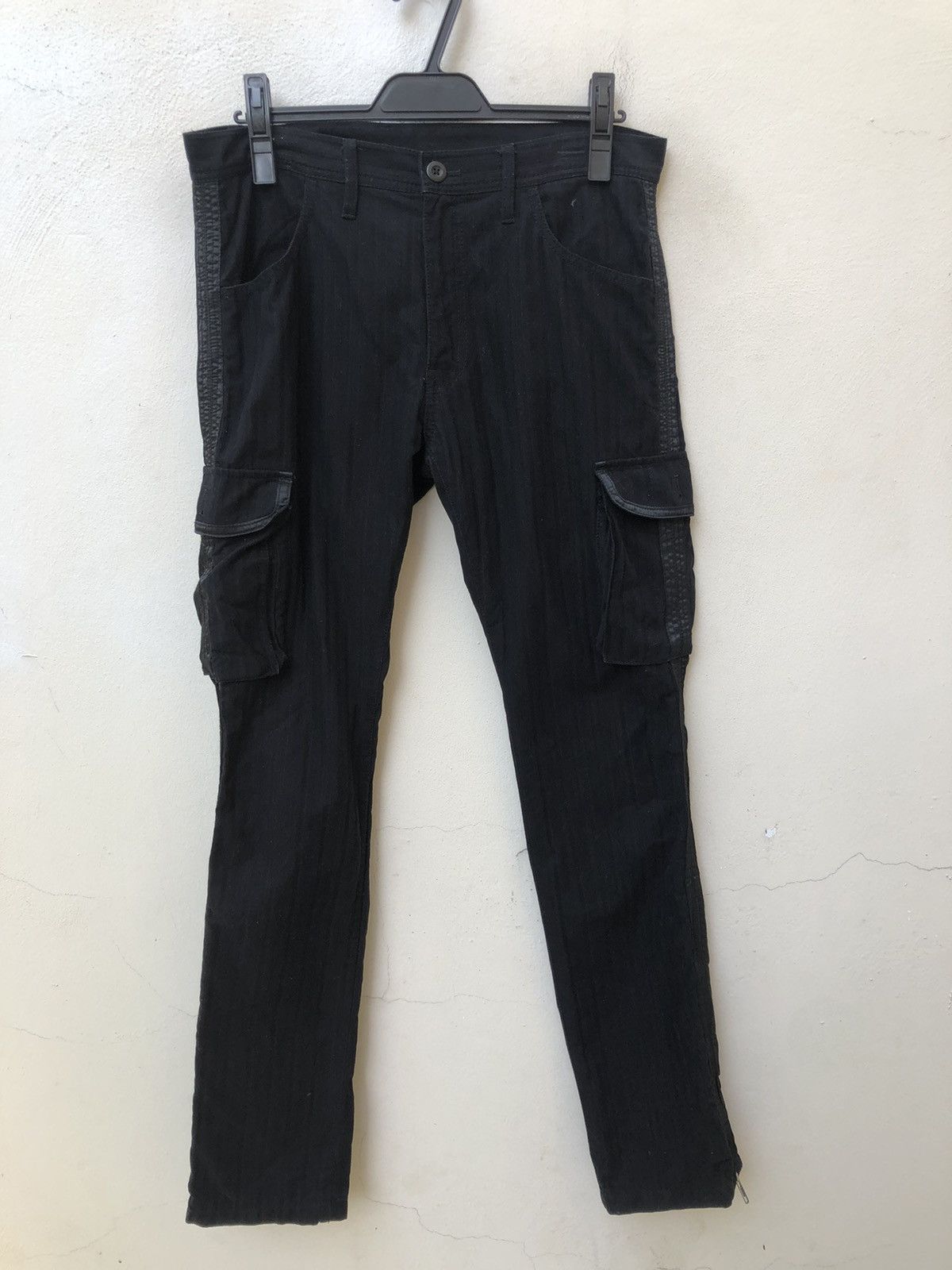 Vintage Rupert Difference Japan Side Tape Stripe Black Cargo Trouser Size US 31 - 7 Thumbnail