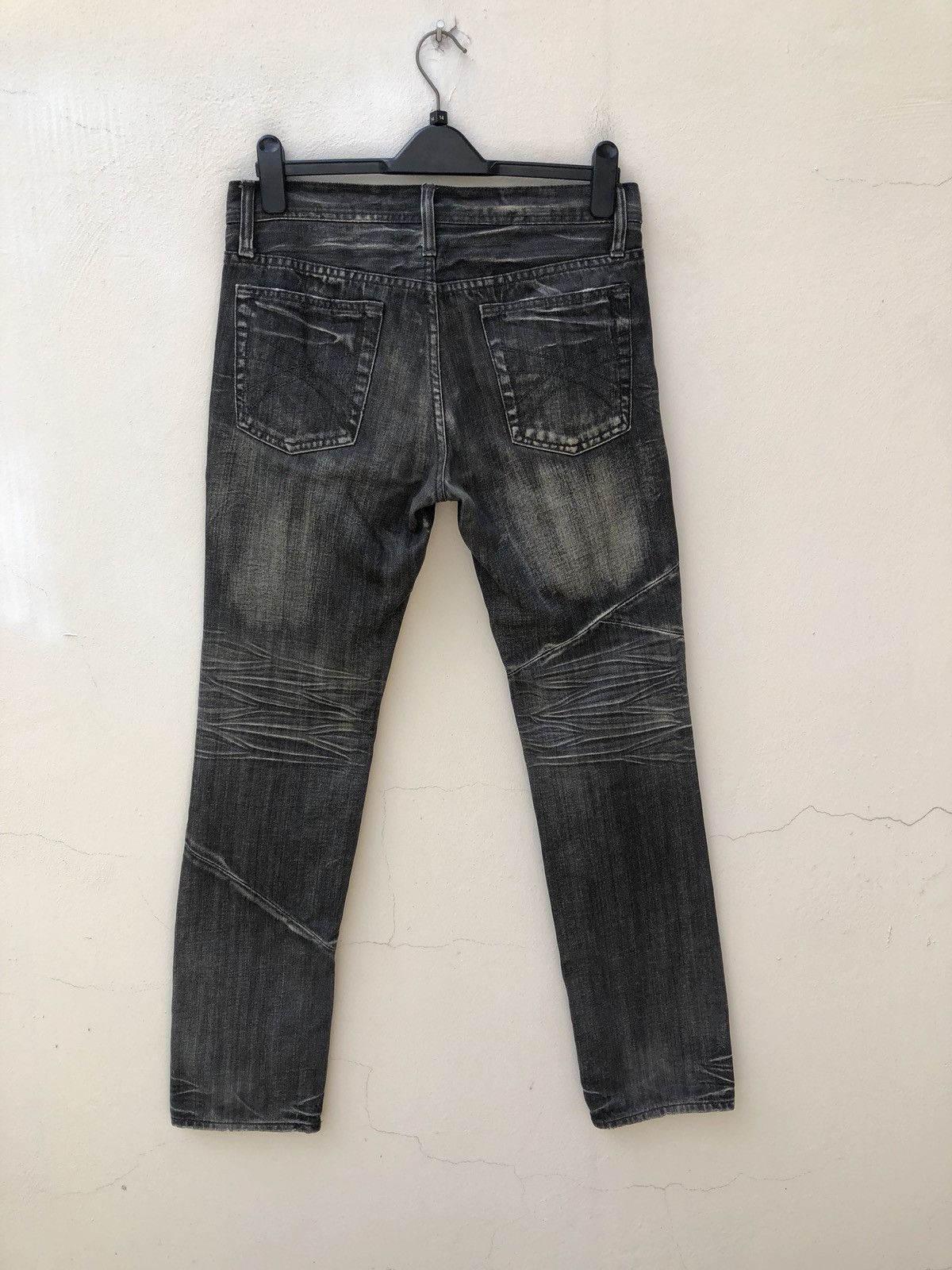 Designer Vintage EDGE X RUPERT Japan Fade Black Patchwork Denim Jeans Size US 31 - 13 Thumbnail