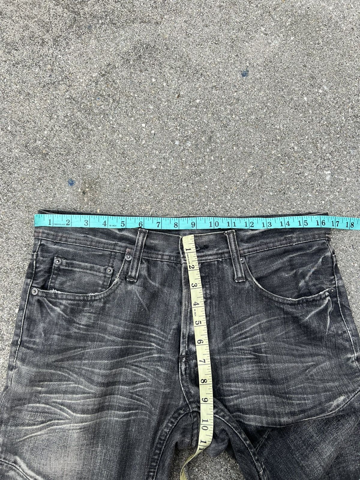 Designer Vintage EDGE X RUPERT Japan Fade Black Patchwork Denim Jeans Size US 31 - 2 Thumbnail
