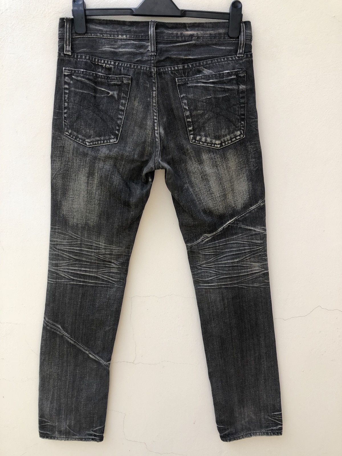 Designer Vintage EDGE X RUPERT Japan Fade Black Patchwork Denim Jeans Size US 31 - 14 Thumbnail