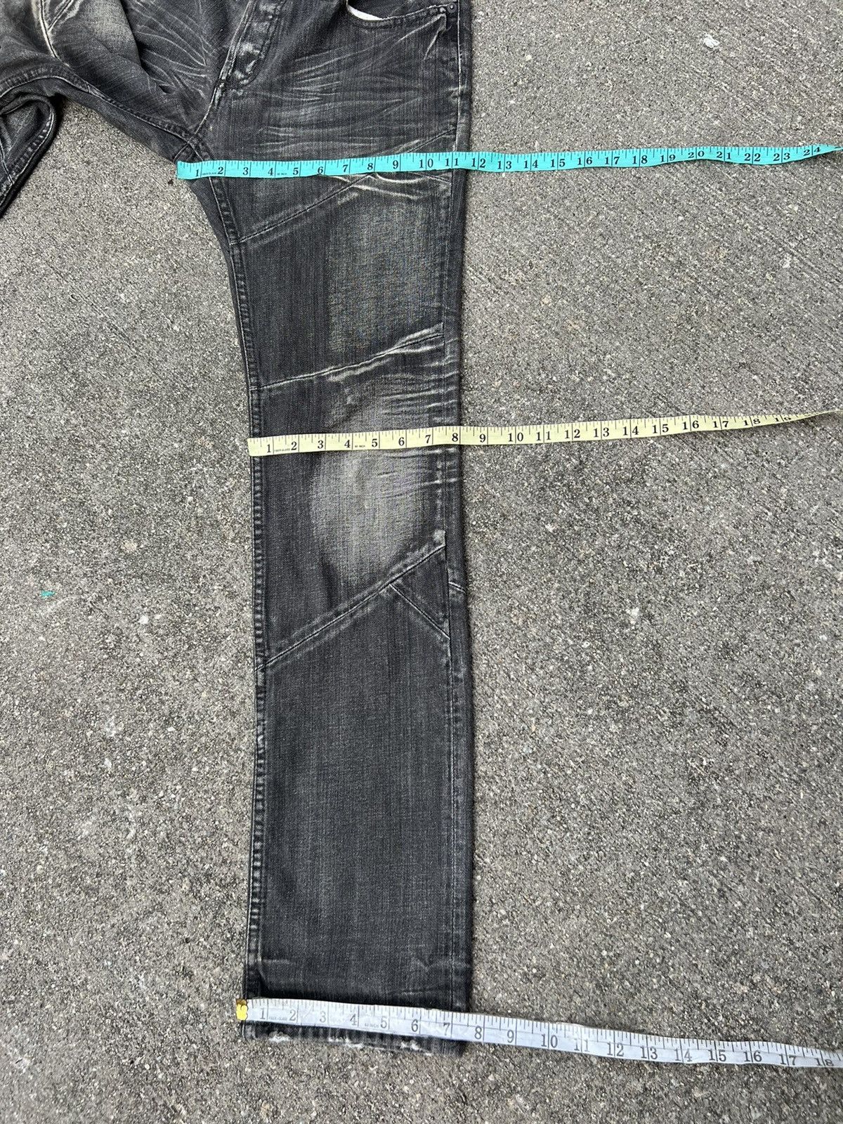 Designer Vintage EDGE X RUPERT Japan Fade Black Patchwork Denim Jeans Size US 31 - 3 Thumbnail