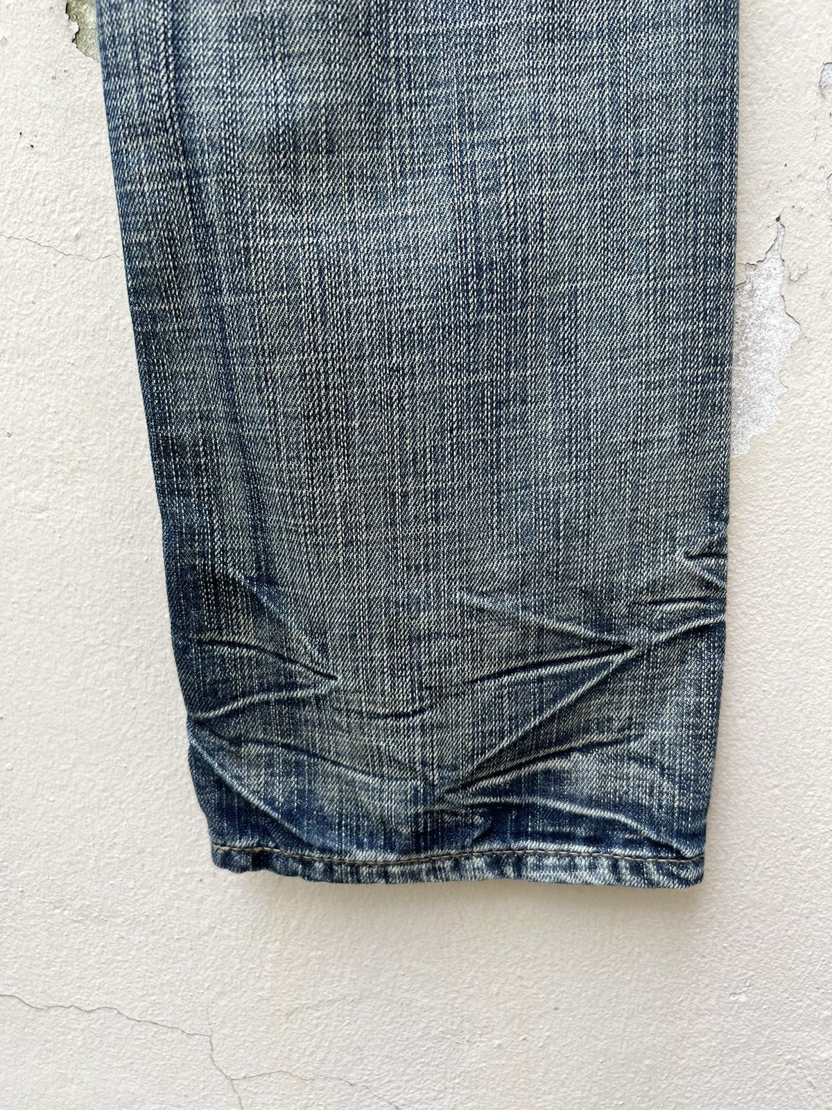 Vintage Japan Brand Rupert Edge Rips Patchwork Distressed Slim Jeans Size US 31 - 18 Thumbnail