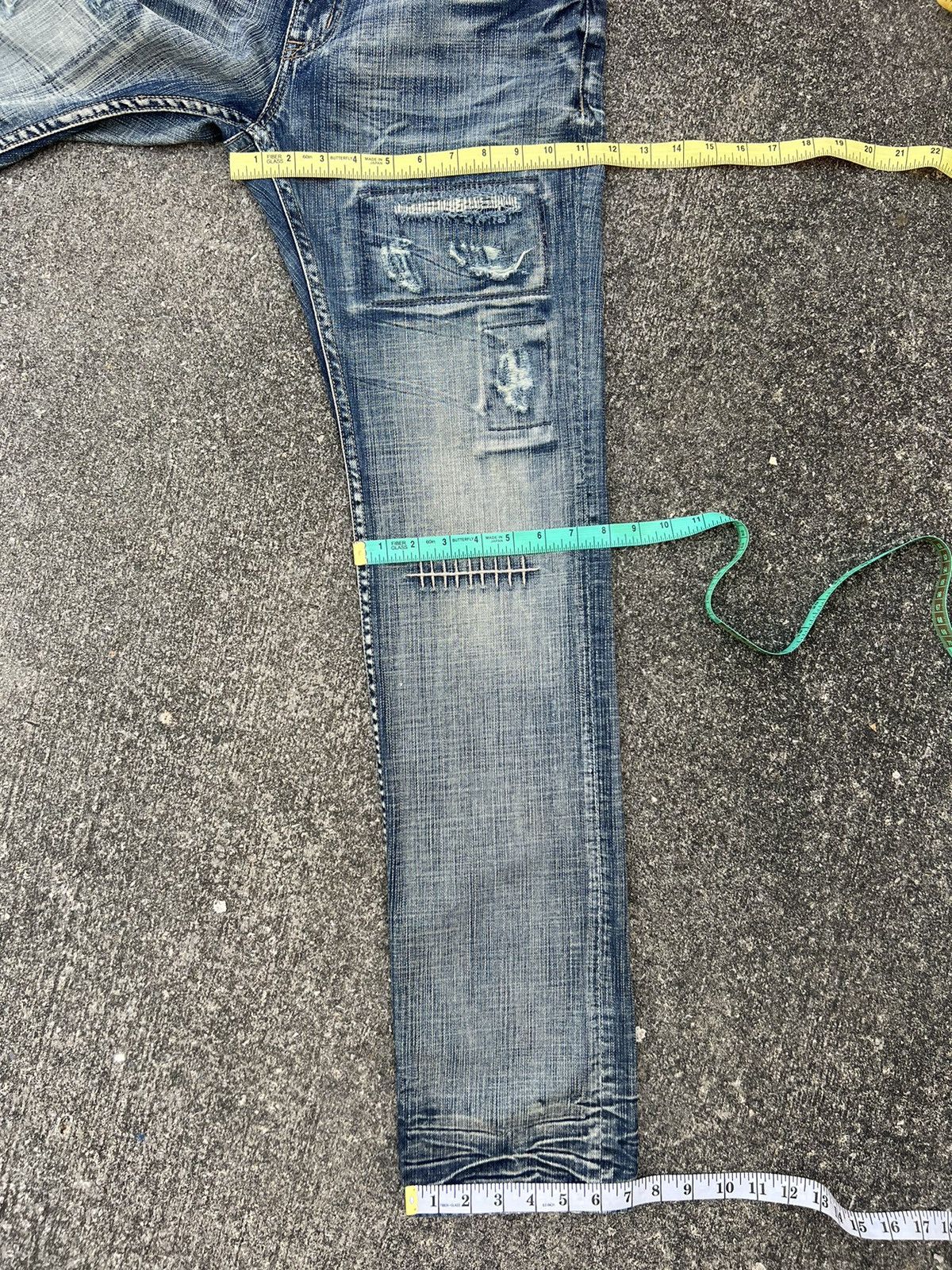 Vintage Japan Brand Rupert Edge Rips Patchwork Distressed Slim Jeans Size US 31 - 3 Thumbnail
