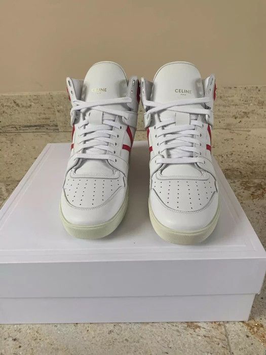 Celine Mid Lace Up Sneaker in Red & White Size US 8 / EU 41 - 4 Thumbnail