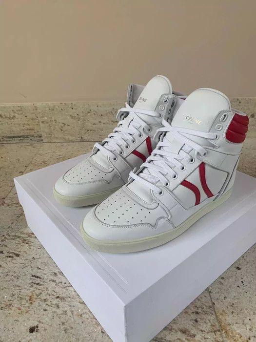 Celine Mid Lace Up Sneaker in Red & White Size US 8 / EU 41 - 3 Thumbnail