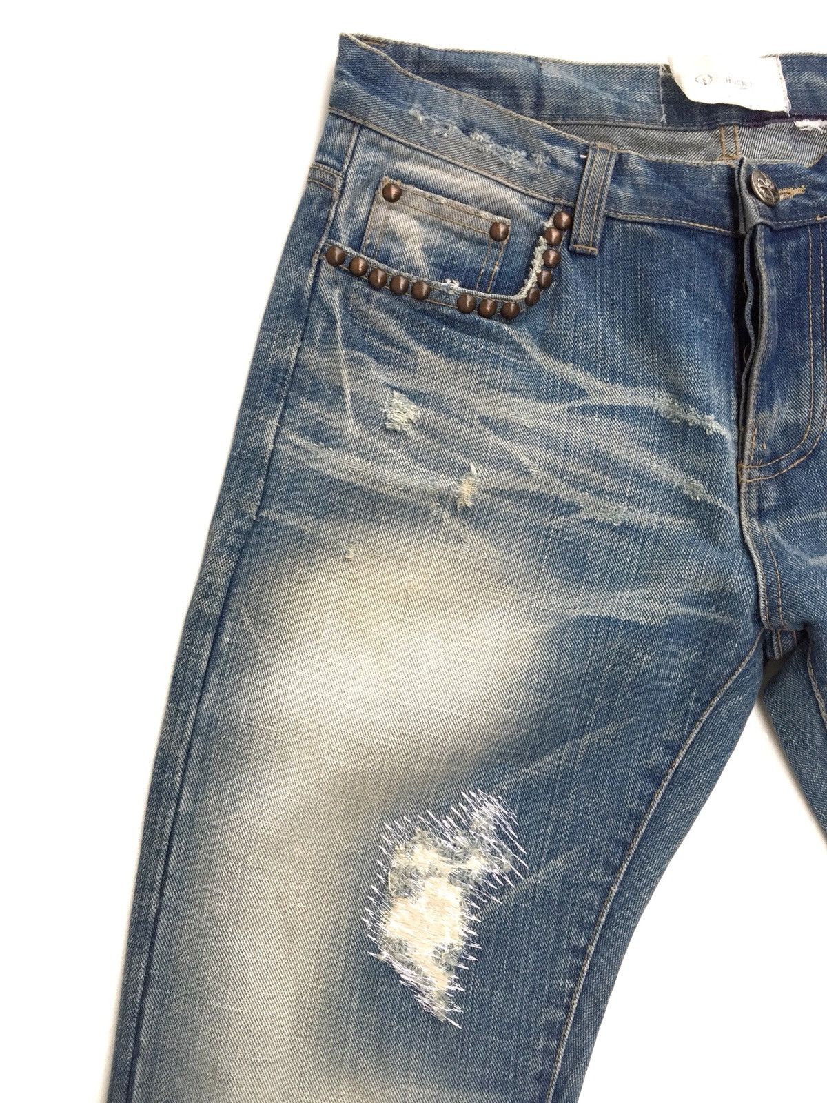 Devilock × Hysteric Glamour Devilock Distressed Destroy Ripped Jeans Nirvana Grunge Size US 32 / EU 48 - 6 Thumbnail