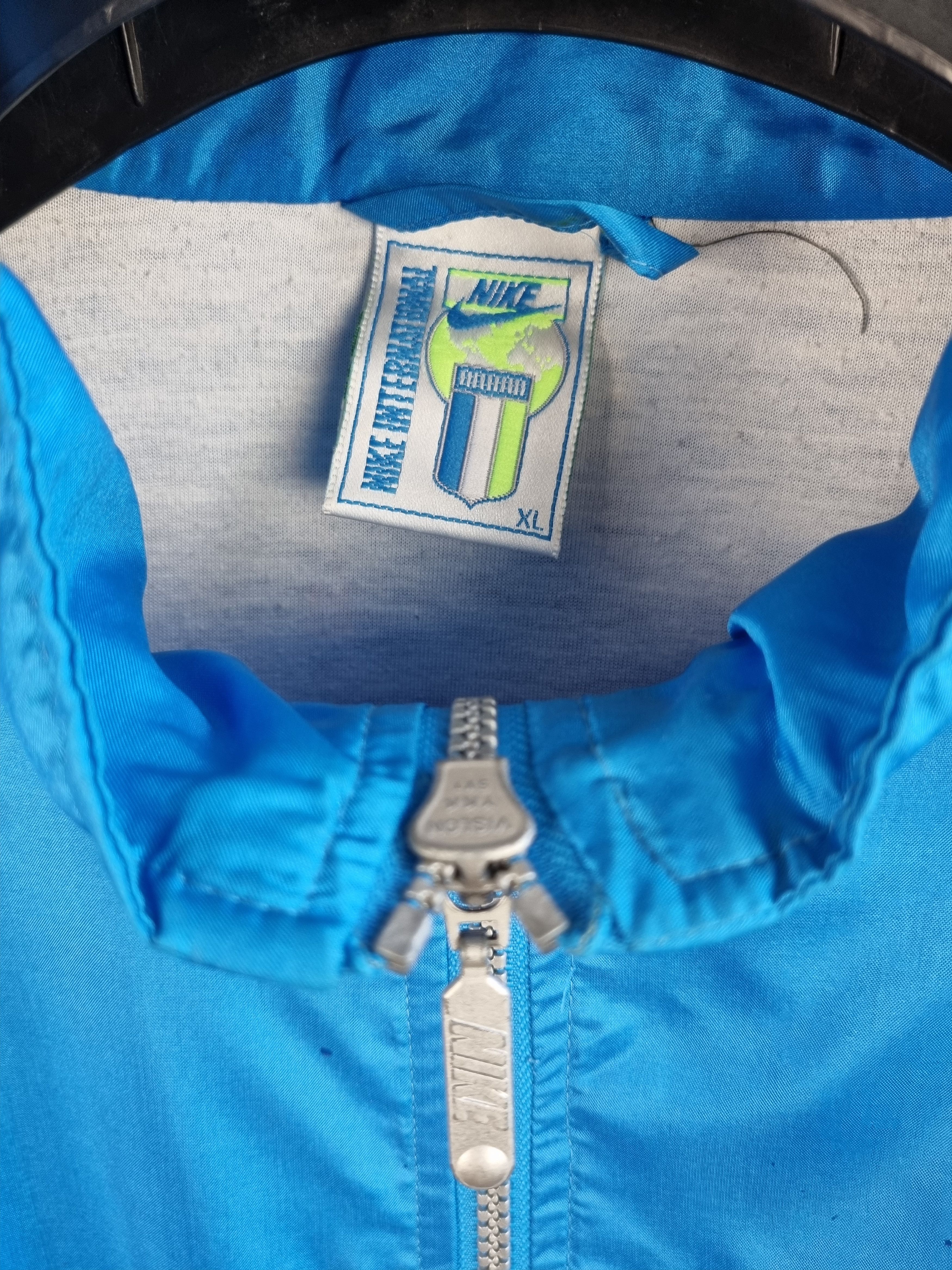 Nike × Vintage 90s Nike International Vintage nylon track jacket Size US L / EU 52-54 / 3 - 8 Thumbnail
