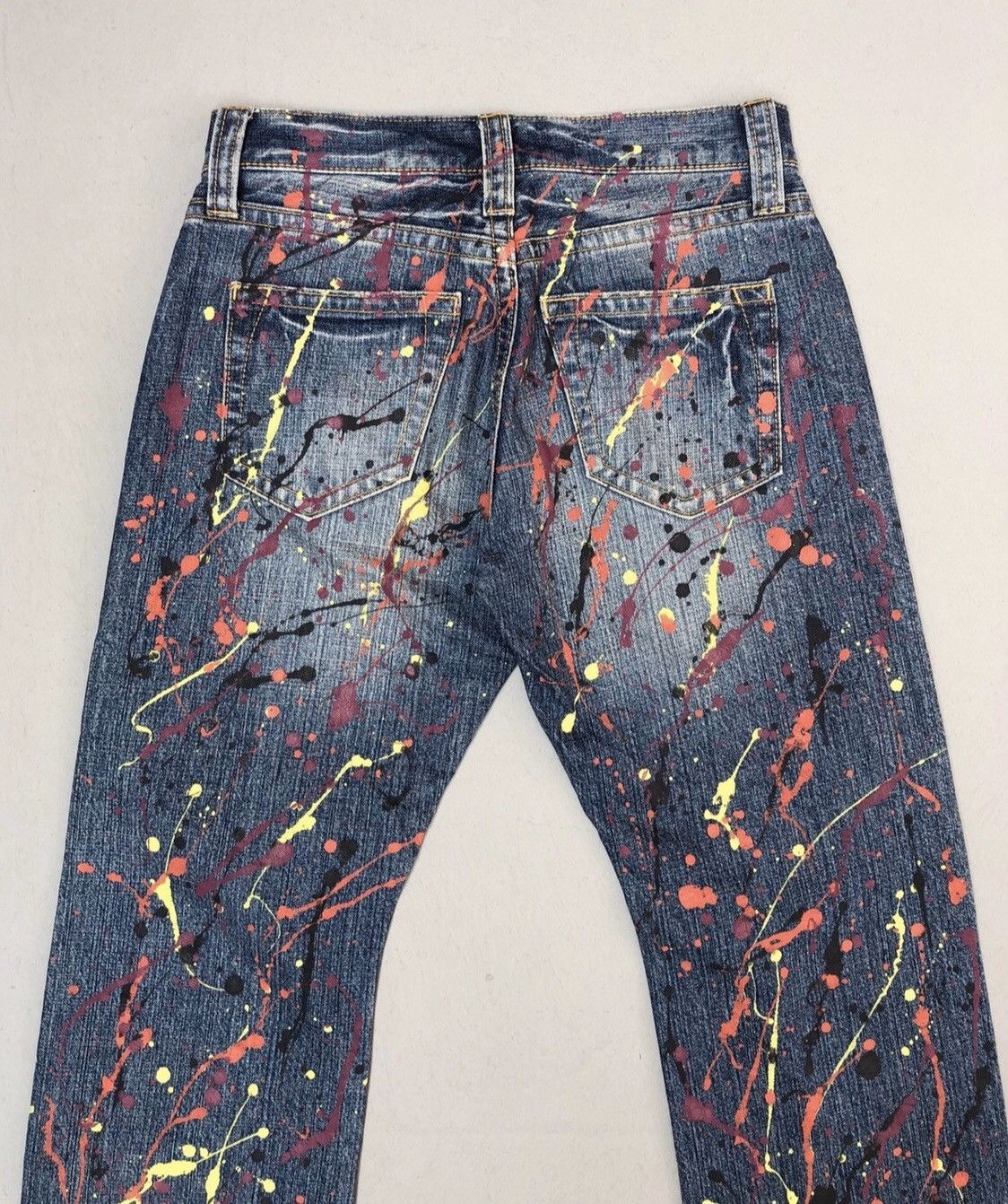 Japanese Brand Co & Lu Colourful Paint Splash Denim Pants Size US 29 - 8 Thumbnail