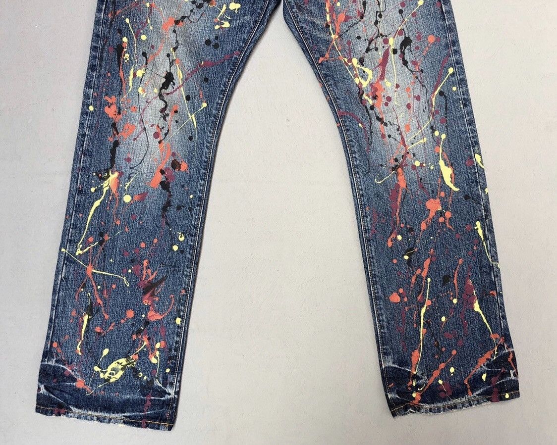 Japanese Brand Co & Lu Colourful Paint Splash Denim Pants Size US 29 - 3 Thumbnail
