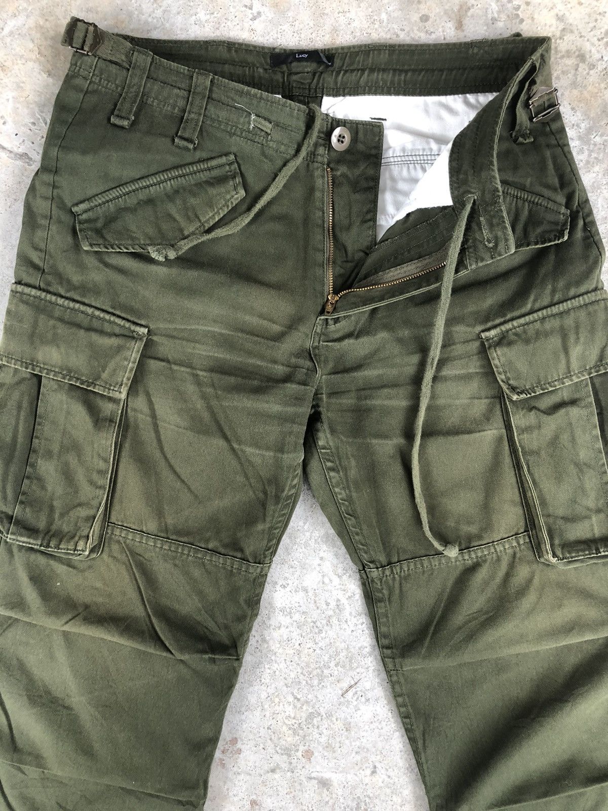 Japanese Brand lucy cargo pants tactical multipocket green Size US 33 - 6 Thumbnail