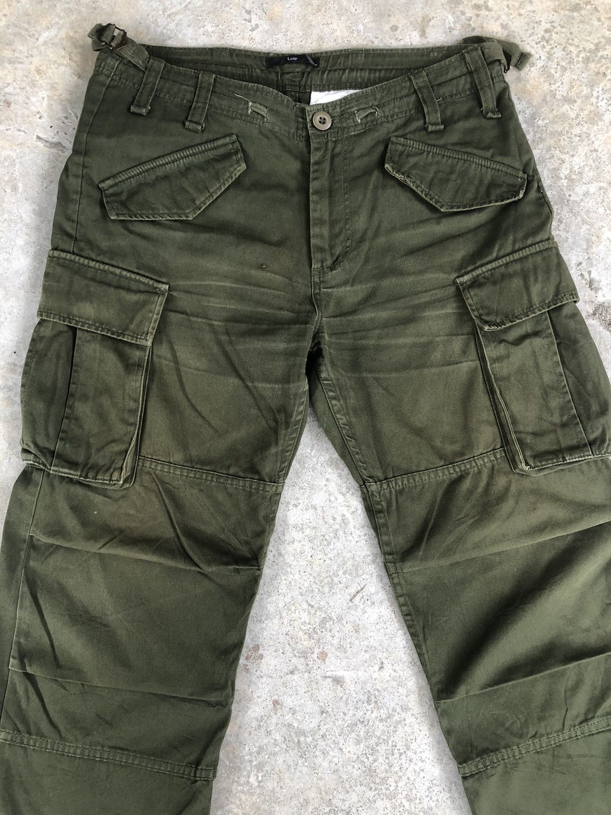 Japanese Brand lucy cargo pants tactical multipocket green Size US 33 - 3 Thumbnail
