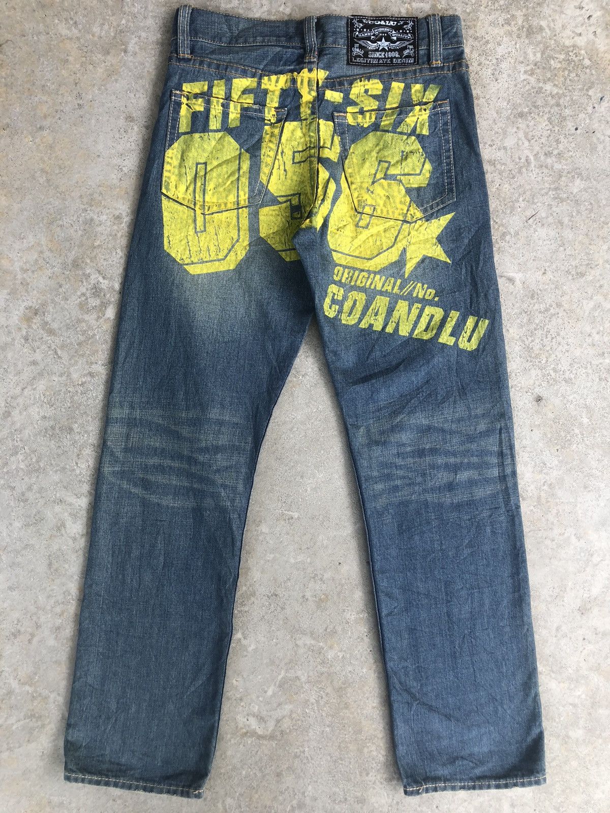 image of Archival Clothing Vintage Co & Lu Daicock Selvedge Big Logo Painted in Blue, Men's (Size 30)