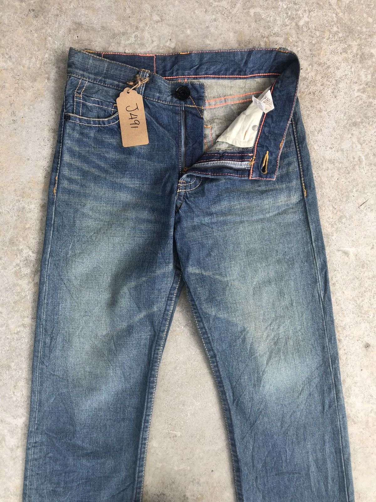 Japanese Brand Vintage Co & Lu Daicock Selvedge Big Logo Painted Size US 30 / EU 46 - 4 Thumbnail