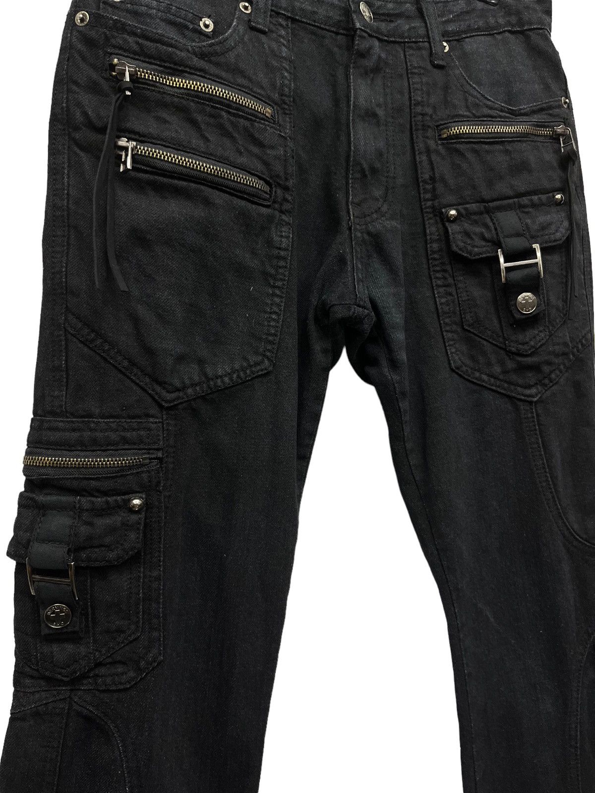 Seditionaries 🔥BERNINGS SHO Punk Bondage Multi Zipper Pocket Denim Cargo Size US 29 - 2 Thumbnail