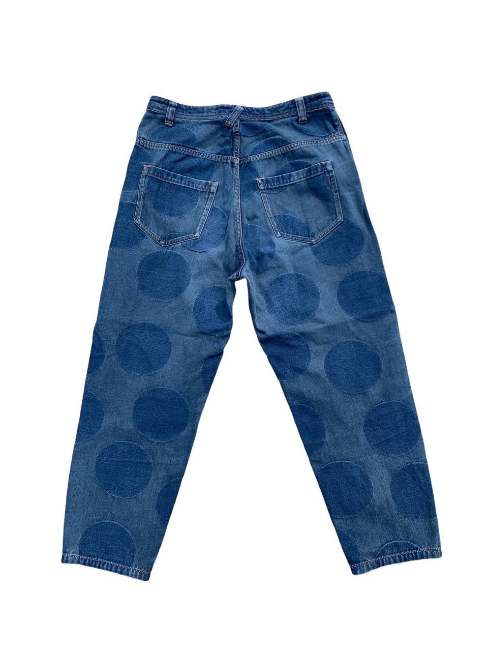 Japanese Brand Vintage Polka Dot Patched Cropped Denim Pants Size US 30 / EU 46 - 2 Thumbnail