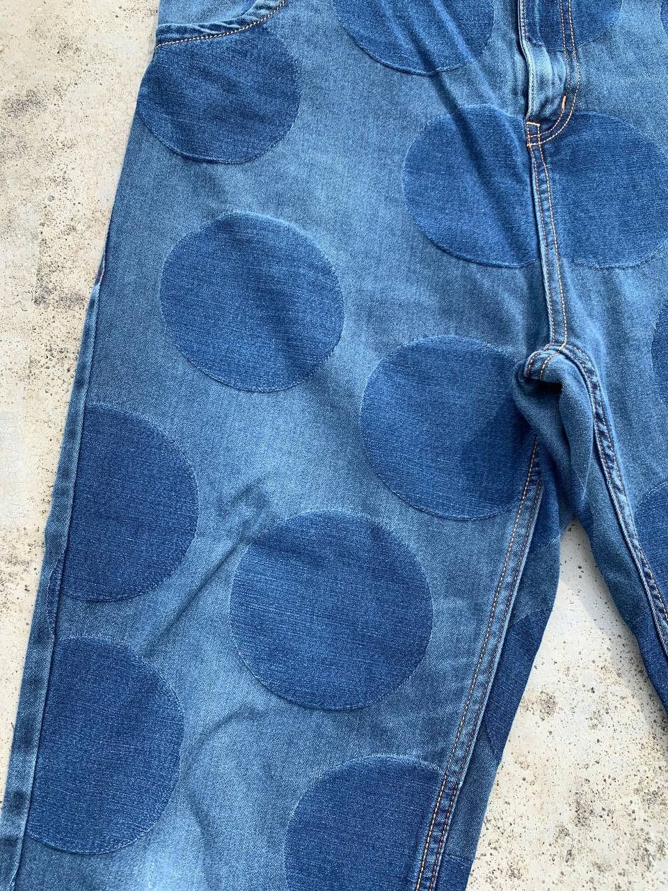 Japanese Brand Vintage Polka Dot Patched Cropped Denim Pants Size US 30 / EU 46 - 7 Thumbnail