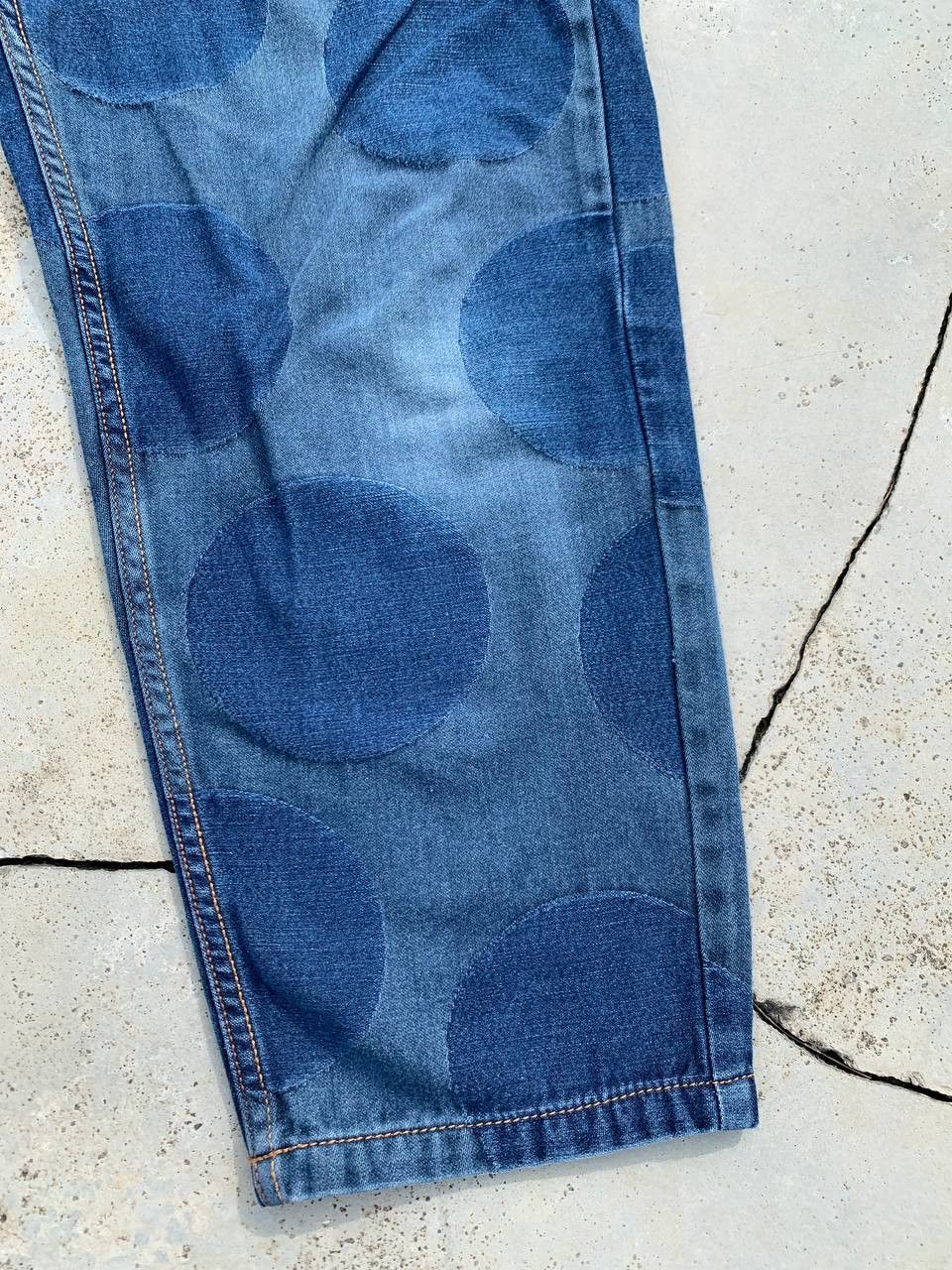 Japanese Brand Vintage Polka Dot Patched Cropped Denim Pants Size US 30 / EU 46 - 5 Thumbnail