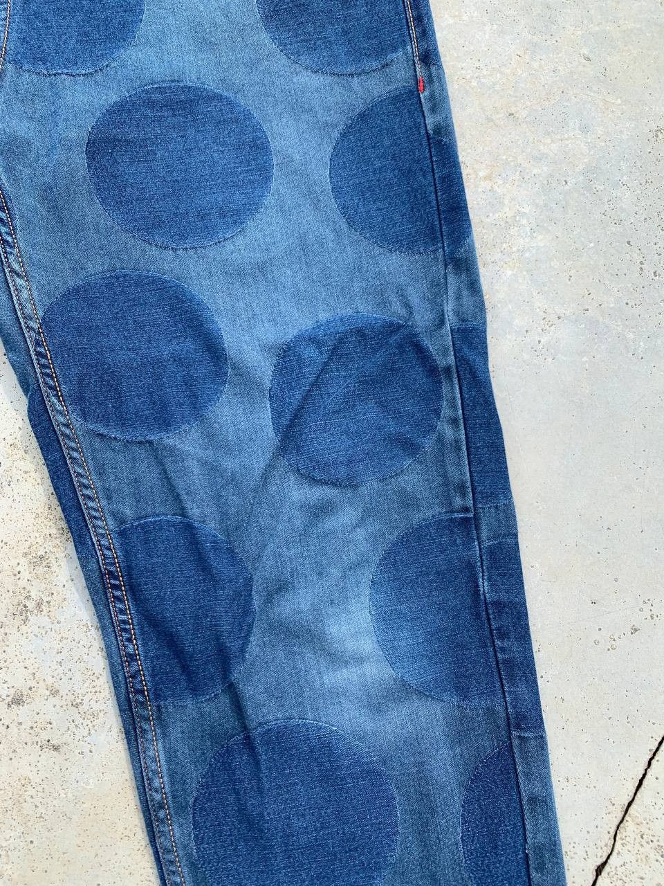 Japanese Brand Vintage Polka Dot Patched Cropped Denim Pants Size US 30 / EU 46 - 4 Thumbnail