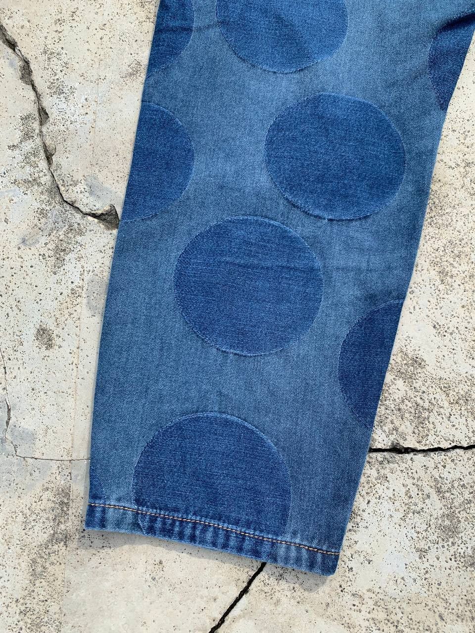 Japanese Brand Vintage Polka Dot Patched Cropped Denim Pants Size US 30 / EU 46 - 11 Thumbnail