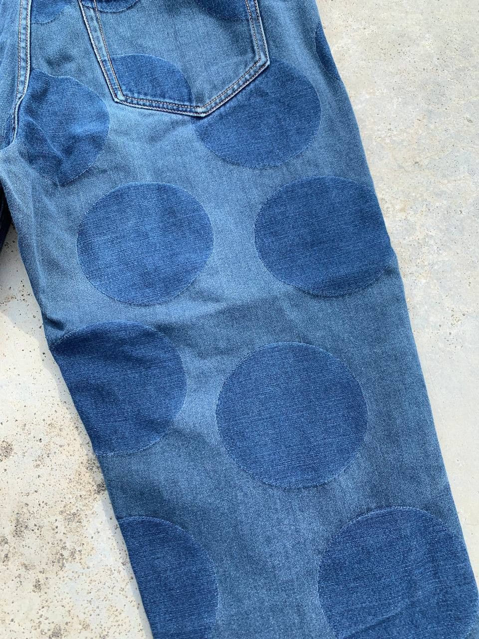 Japanese Brand Vintage Polka Dot Patched Cropped Denim Pants Size US 30 / EU 46 - 9 Thumbnail