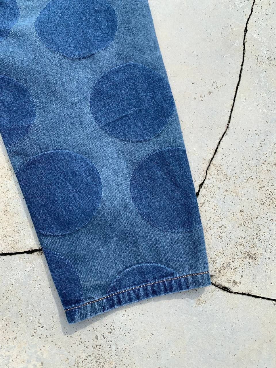 Japanese Brand Vintage Polka Dot Patched Cropped Denim Pants Size US 30 / EU 46 - 10 Thumbnail