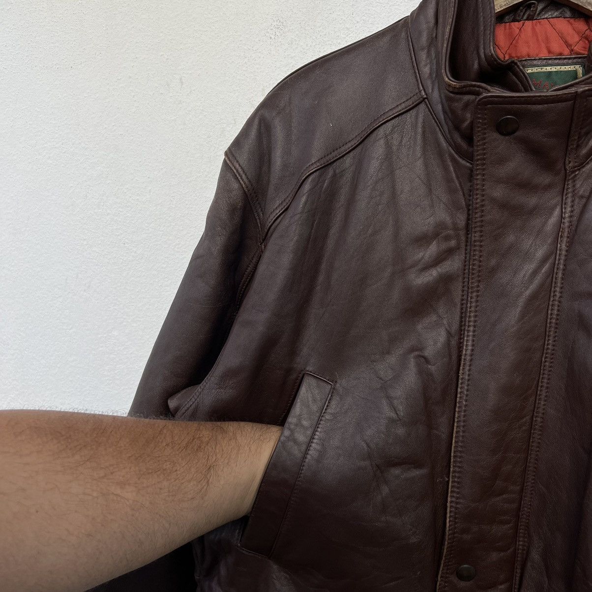 Japanese Brand VINTAGE CARGO MULTI POCKET LEATHER JACKET VALLEMOSSO Size US M / EU 48-50 / 2 - 7 Thumbnail