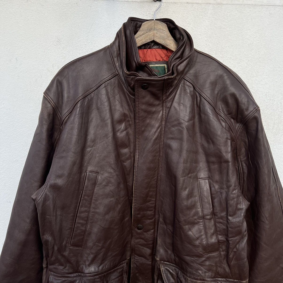 Japanese Brand VINTAGE CARGO MULTI POCKET LEATHER JACKET VALLEMOSSO Size US M / EU 48-50 / 2 - 3 Thumbnail