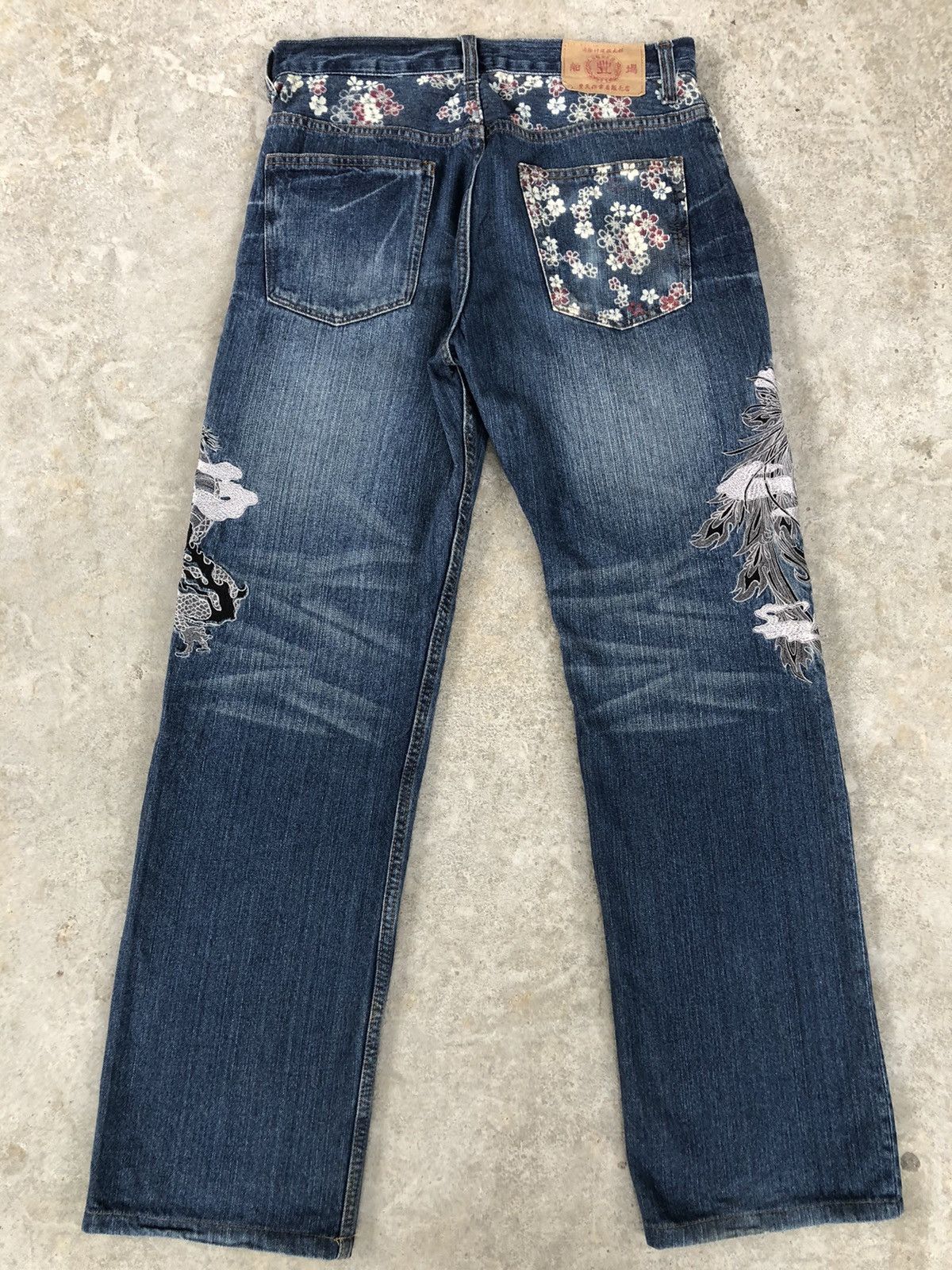 Japanese Brand Japanese Ruden Dragon Embroidered Jeans Distressed Jeans Size US 31 - 2 Thumbnail