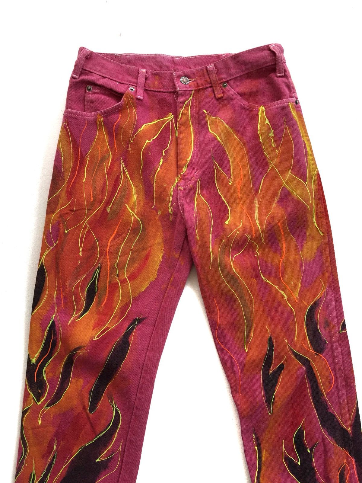 Art Comes First × Beauty Beast × If Six Was Nine Japanese Designer Brand Route66 Custom Fire Denim Size US 30 / EU 46 - 3 Thumbnail