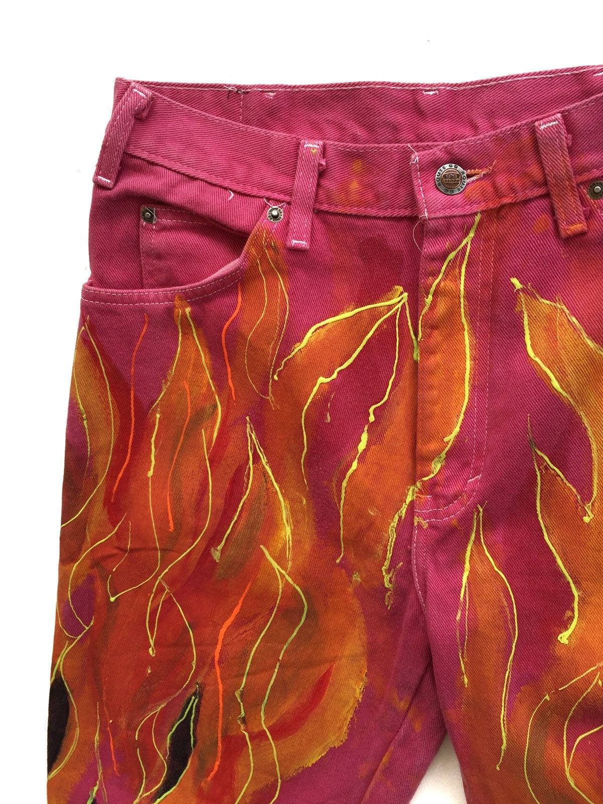 Art Comes First × Beauty Beast × If Six Was Nine Japanese Designer Brand Route66 Custom Fire Denim Size US 30 / EU 46 - 8 Thumbnail